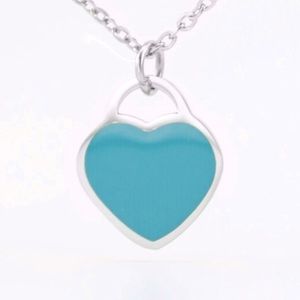 heart necklace Tiffany turquoise tone.